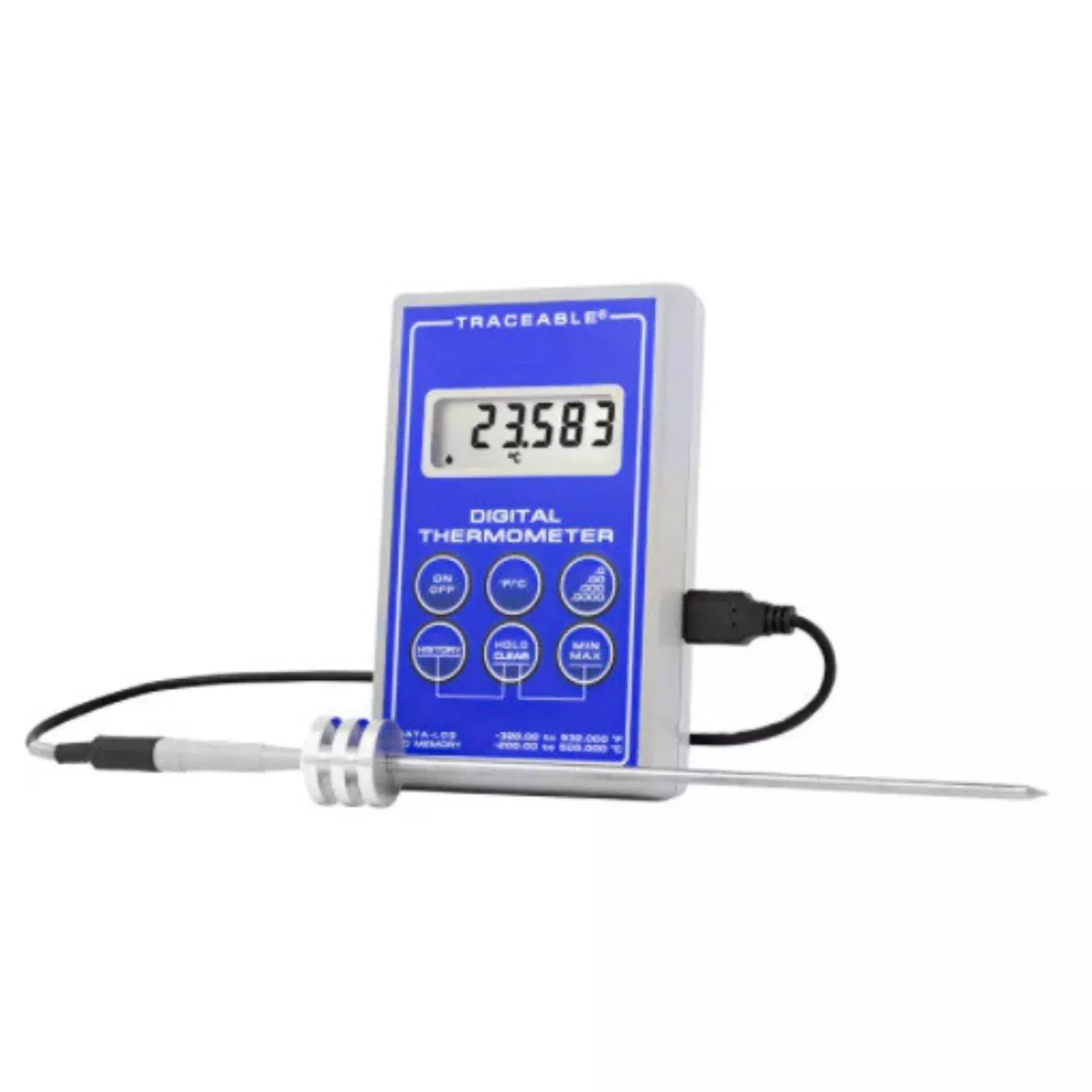 Traceable Platinum Ultra-Accurate Digital Thermometer with Stainless Steel Probe