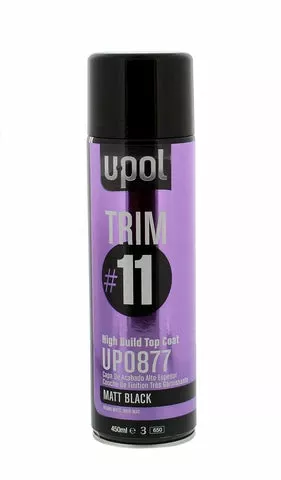 U-POL 0877 Trim#11 High Build Top Coat, Matte Black, 450 Ml Aerosol (Upol 877)