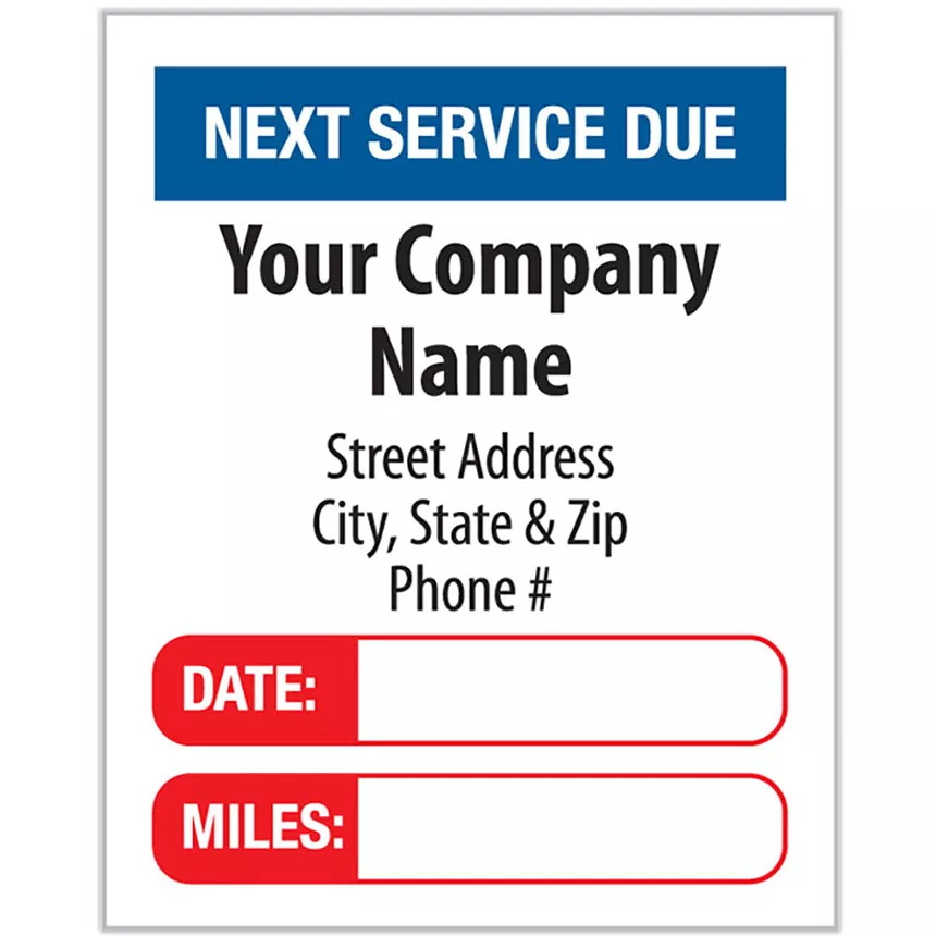 White Static Cling Auto Service Stickers