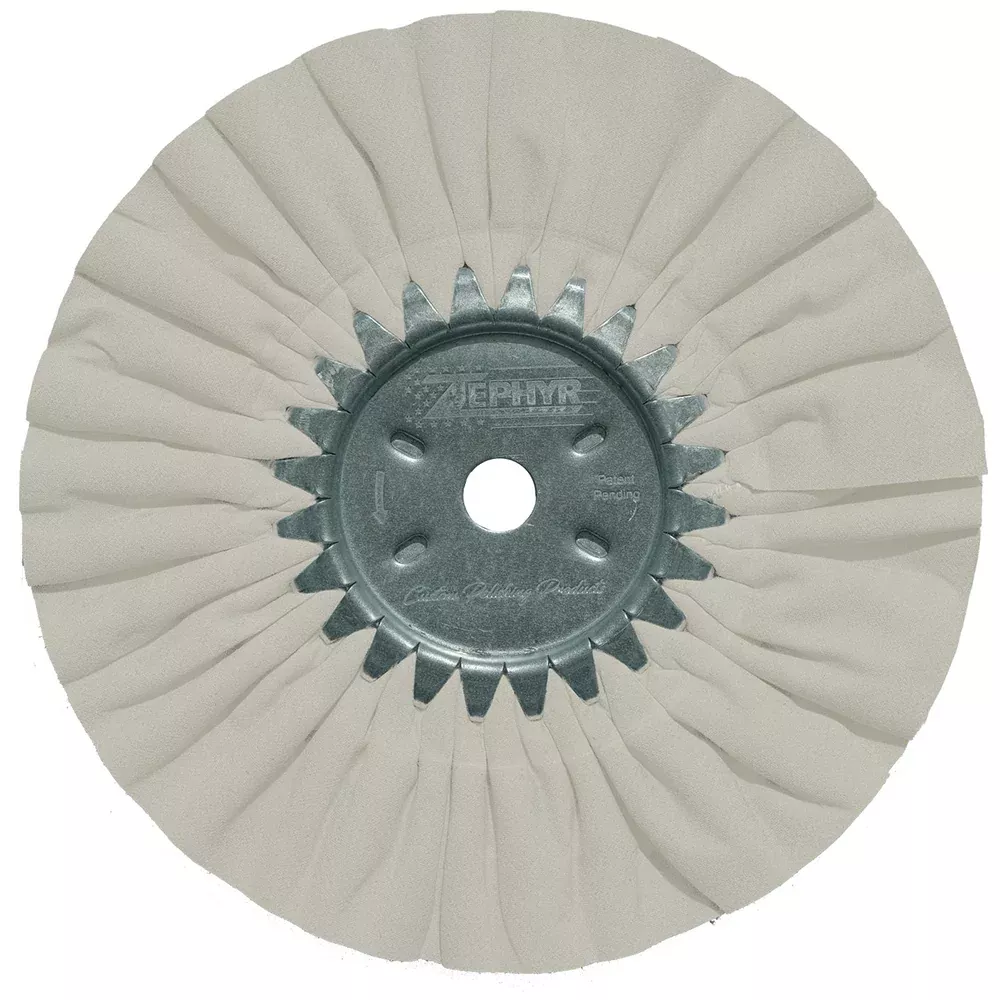 Zephyr Metal Polishing Airway Buffing Wheel – White Untreated – Finishing – 8 inch